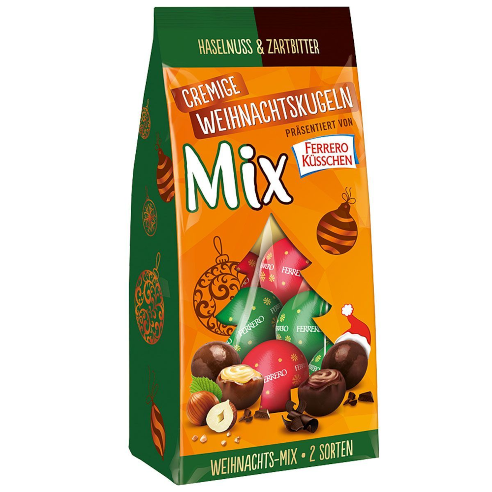 Ferrero Küsschen Cremige Weihnachtskugeln Mix 100g / 3.52 oz