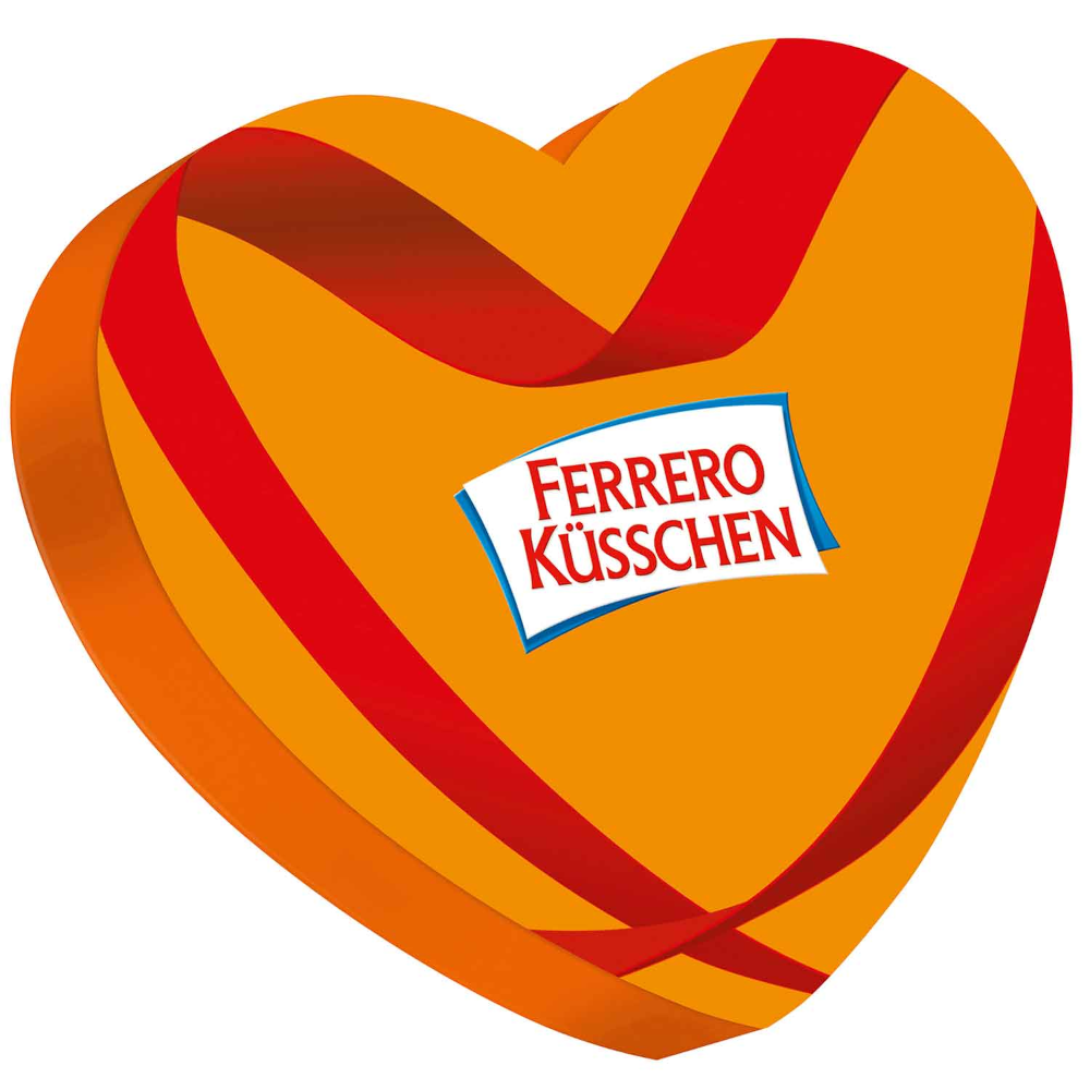 Ferrero Küsschen Klassik Herz gefüllt mit 14 Haselnusspralinen 124g