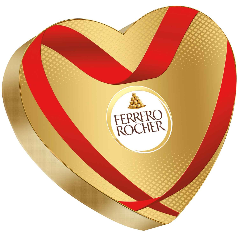 Ferrero Rocher Herz gefüllt mit 10 Waffel-Haselnusspralinen 125g