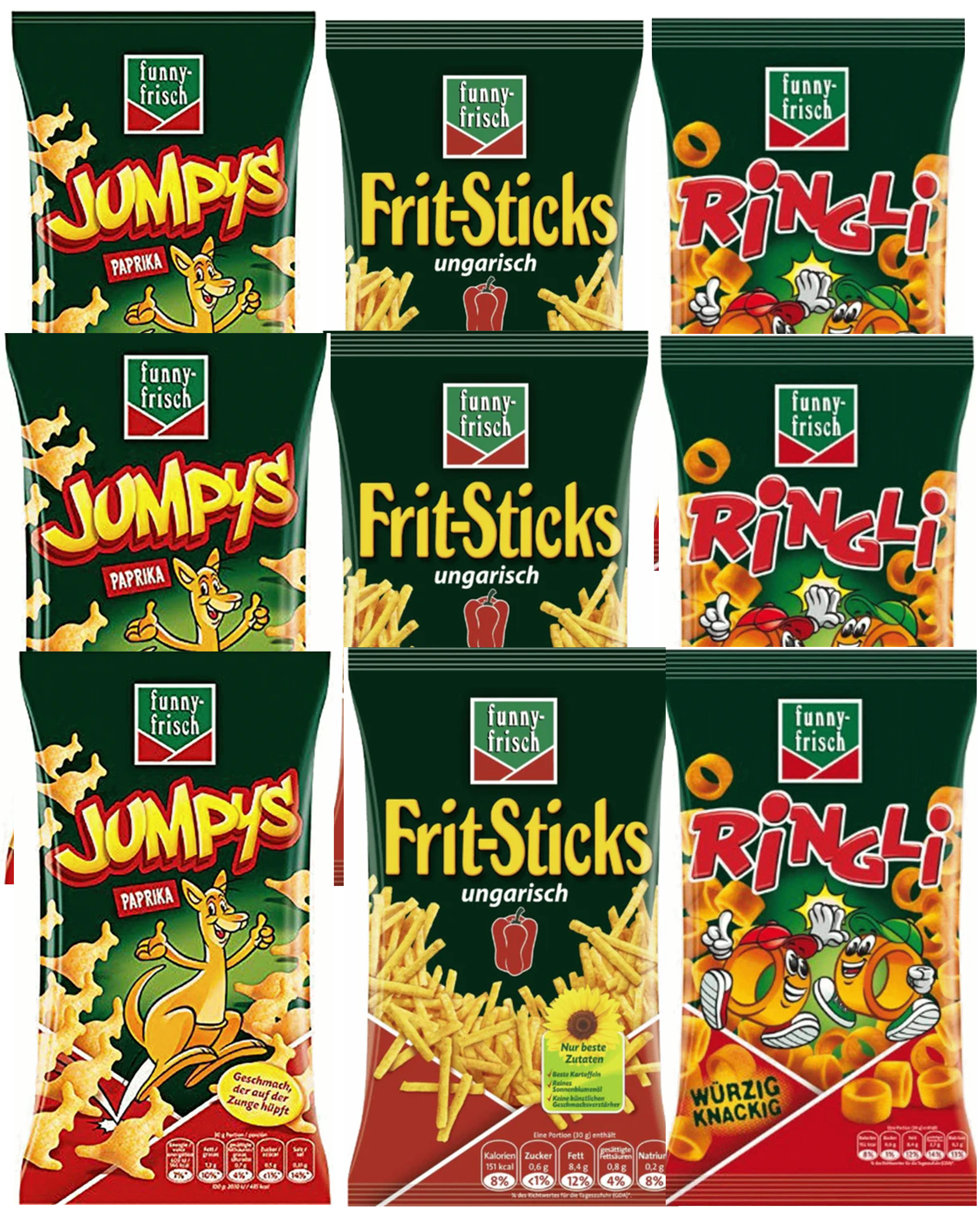 funny-frisch Frit-Sticks, Jumpys und Ringli Bundle 675g