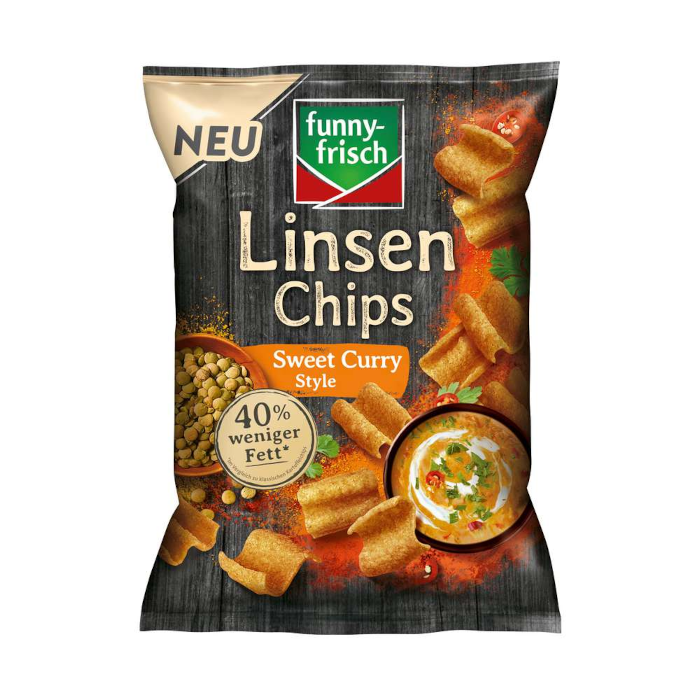 funny-frisch Linsen Chips Sweet Curry Style 90g