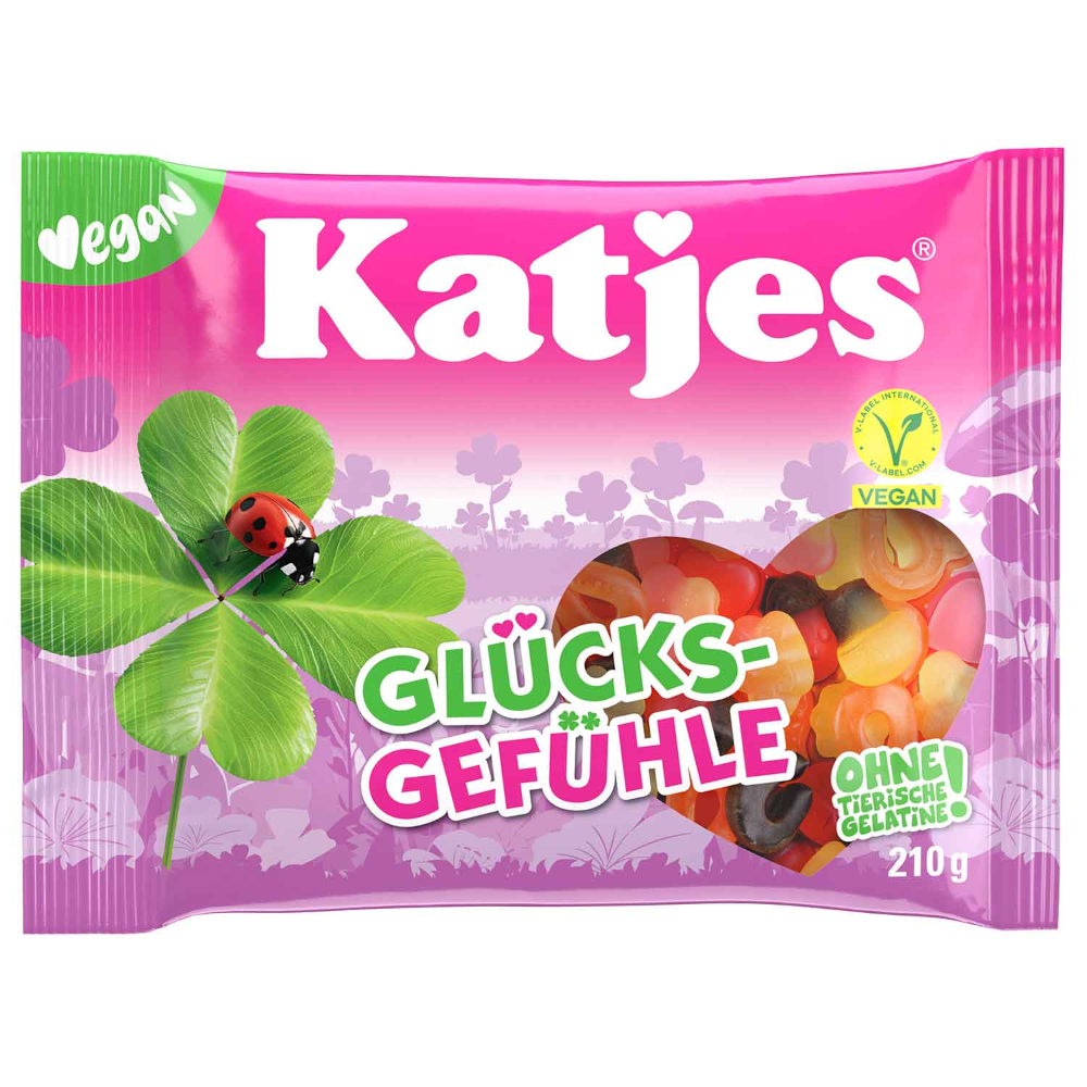 Katjes Glücksgefühle: Glückbringer aus Lakritz und Fruchtgummi 210g