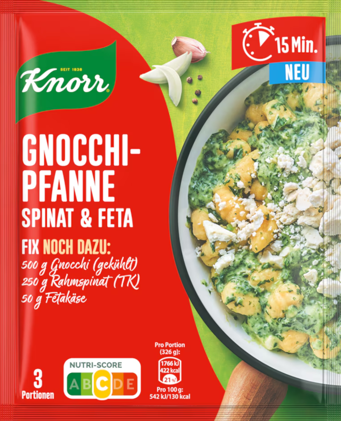 Knorr Fix für Gnocchi Pfanne mit Spinat & Feta 35g / 1.23oz