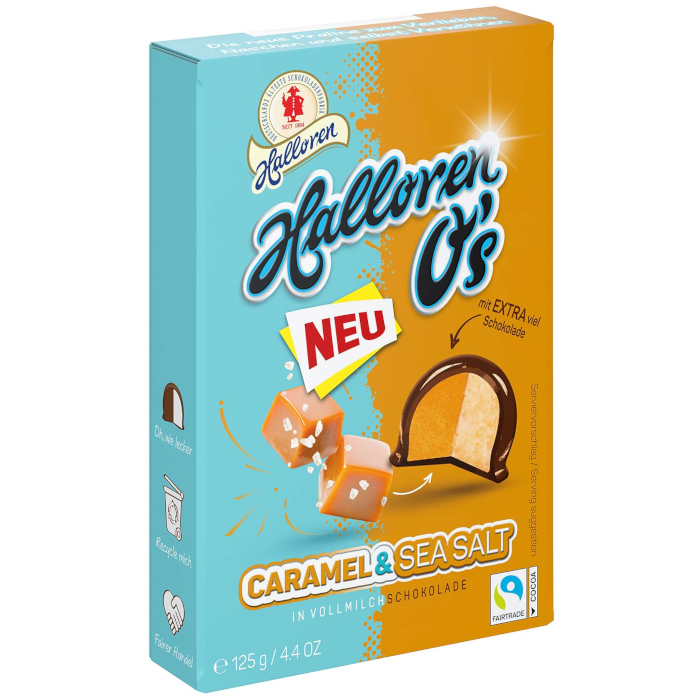 Halloren O's Caramel & Sea Salt Chocolates 125g /