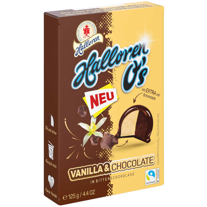 Halloren O's Vanilla & Chocolate Pralinen 125g / 4.4oz