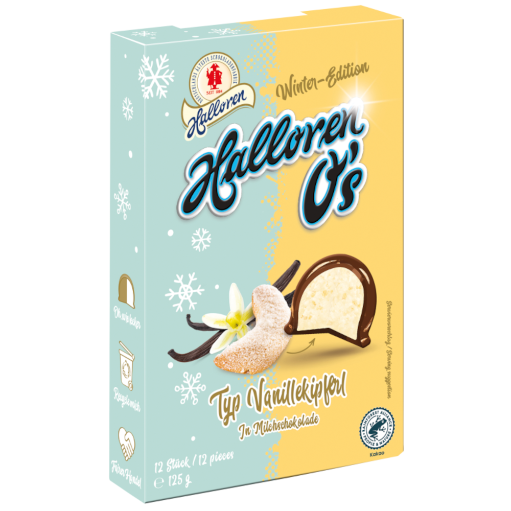 Halloren O´s Type Vanilla Crescents Pralines Winter Edition 125g / 4.4oz