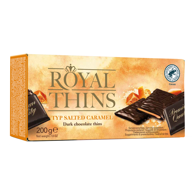 Halloren Royal Thins salted caramel cream bars, vegan 200g / 7.05oz
