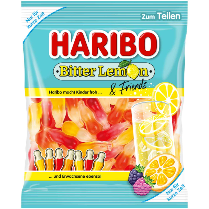 HARIBO Bitter Lemon &amp; Friends chicle de frutas 160g / 5.64oz