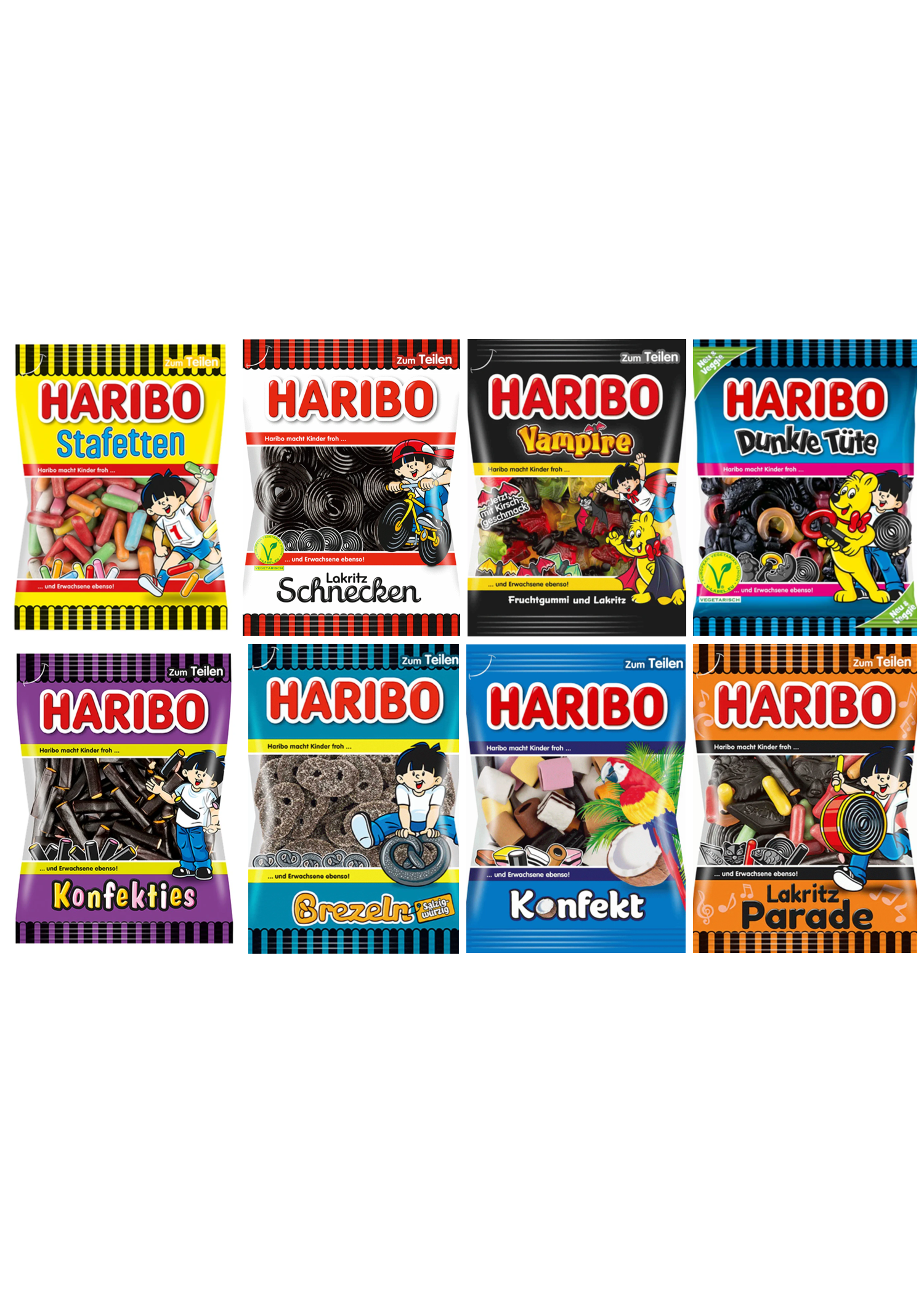 Haribo Lakritz Bundle 8 verschiedene Tüten