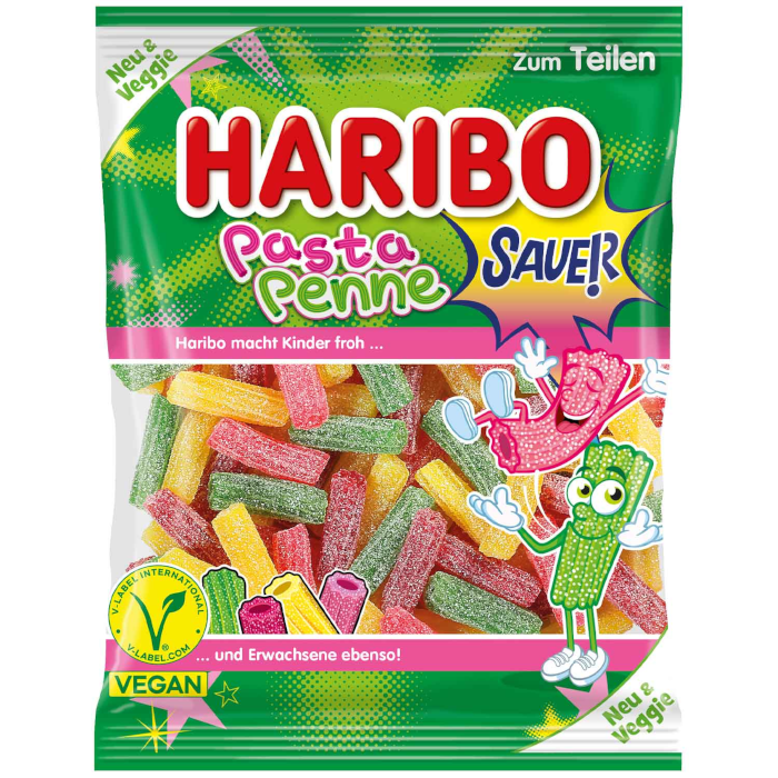 HARIBO Pasta Penne Gomme Acide alla Frutta Vegan 160g