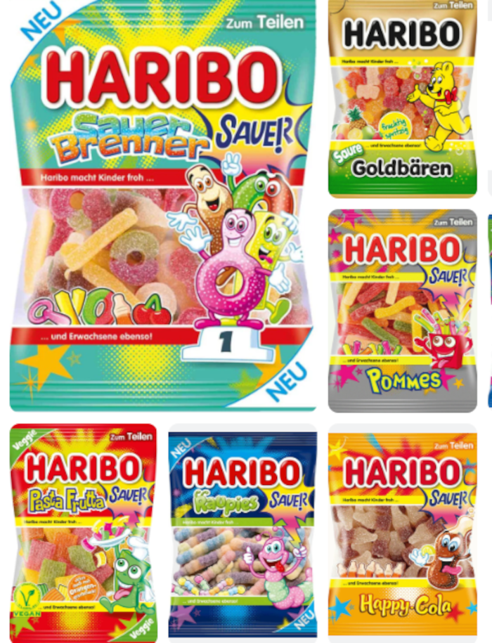 HARIBO Sauer Bundle 8 sachets d'aigre différents