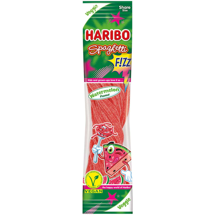 HARIBO Spaghetti FIZZ Watermelon veganes Fruchtgummi 200g