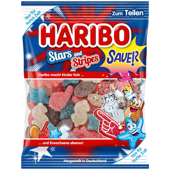 Haribo Stars and Stripes Sauer Limited Edition 175 g / 6,17 oz