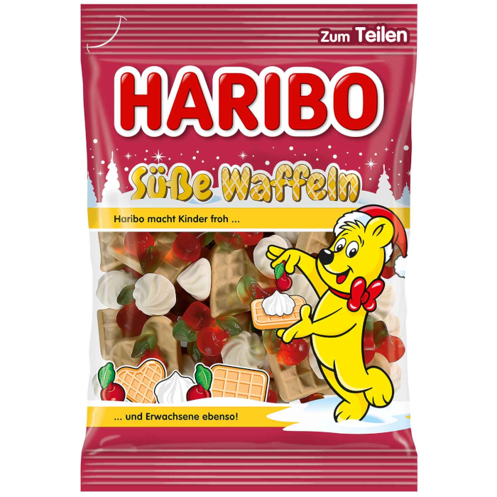 Haribo Süße Waffeln mit Sahne und Kirschen Weihnachtsedition 175g