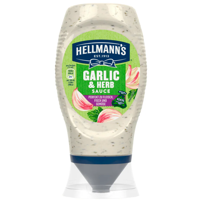 HELLMANN'S Sauce à l'ail et à l'herbe 250ml / 8.45 fl. oz.