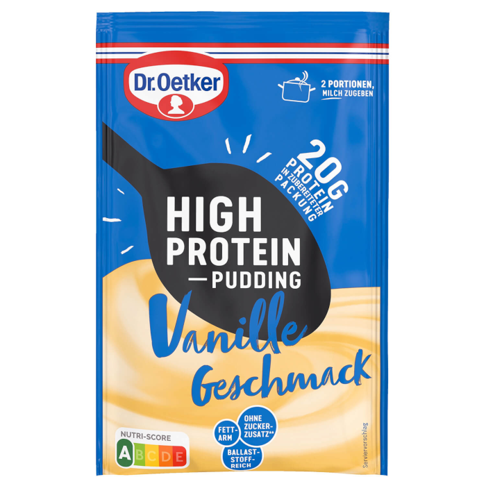 Dr. Oetker High Protein Pudding Vanille Geschmack 55g / 1.94oz