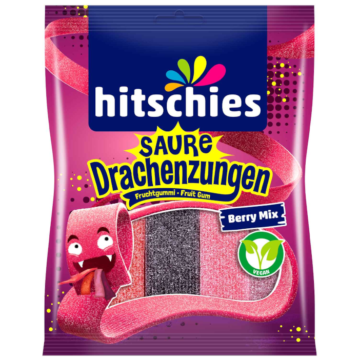 hitschies Sour Dragon Tongues Berry Mix Vegan 125g / 4.4oz