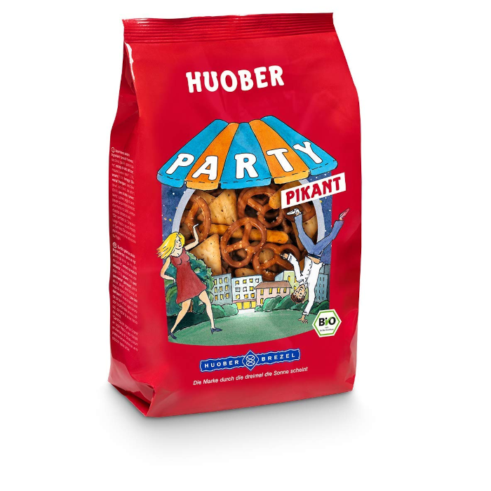 Huober Party Mix Pikant Brezeln & Cracker Bio 200g / 7.05oz