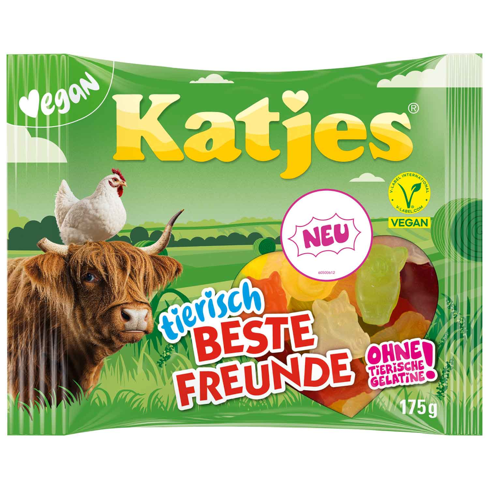 Katjes dierlijke beste vrienden veganistische fruitgom 175g