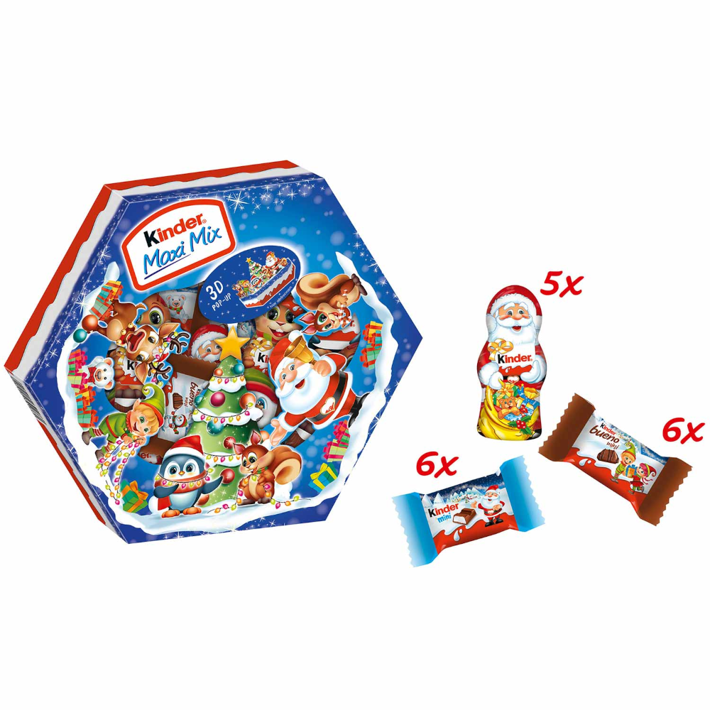 Ferrero Kinder Maxi Mix Weihnachtsteller Minis Schokolade 143g / 5.04oz