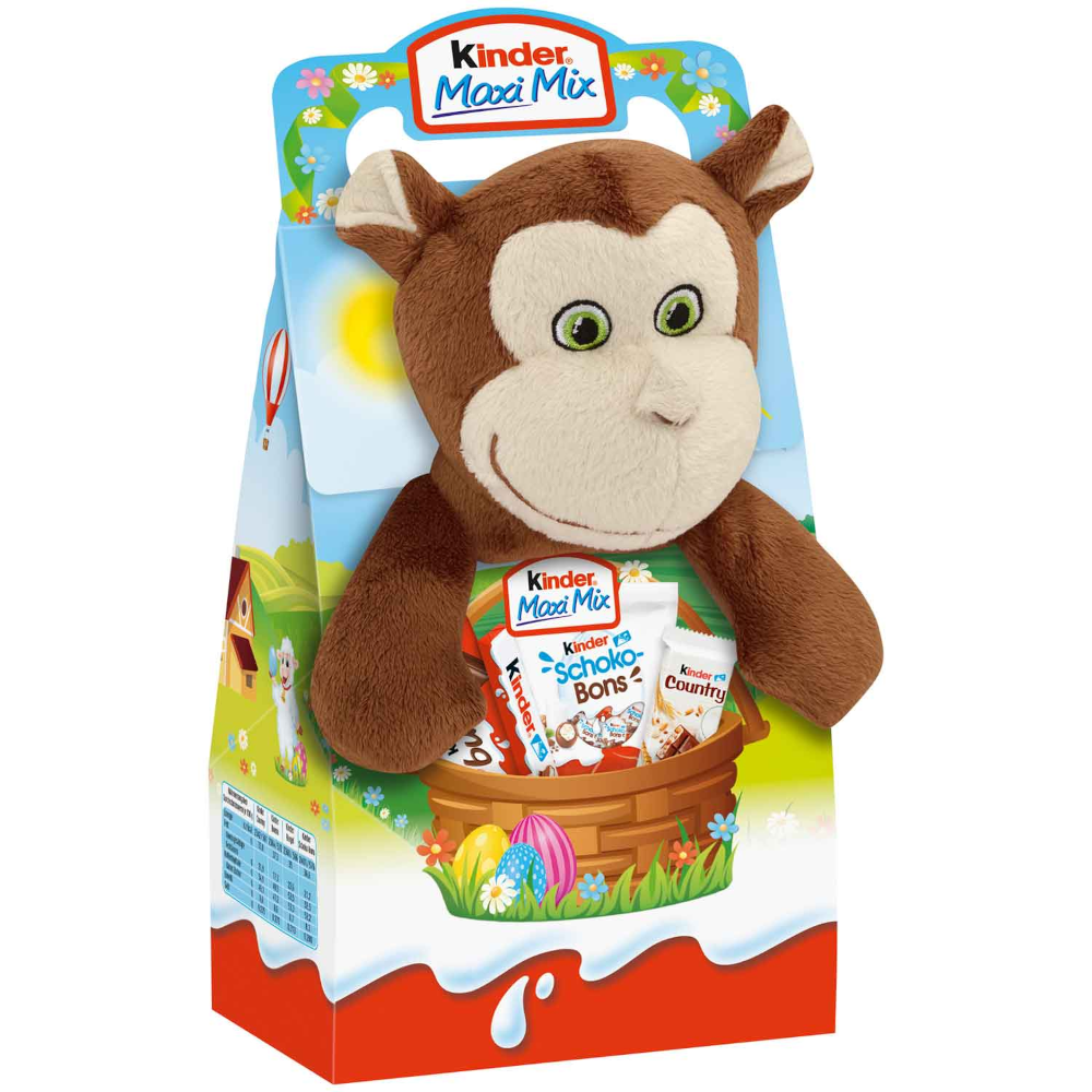 Ferrero Kinder Maxi Mix mit Plüschtier 'Karl der Kletteraffe' 133g / 4.69oz