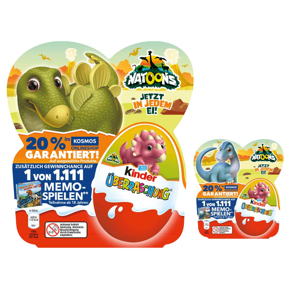 Ferrero Children's Surprise Classic Egg 'Natoons' pakke med 4 stk.