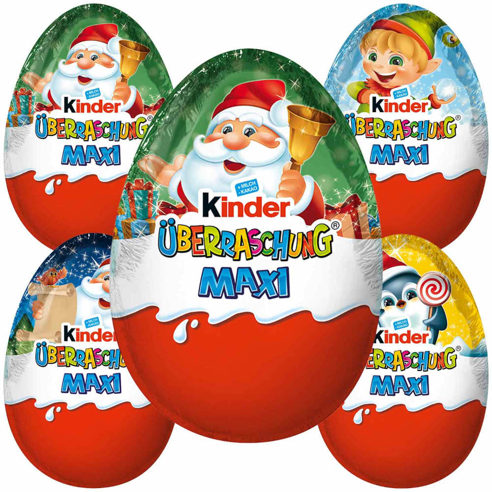 Ferrero Kinder Surprise Maxi Classic Egg Christmas 100g 3.52 oz