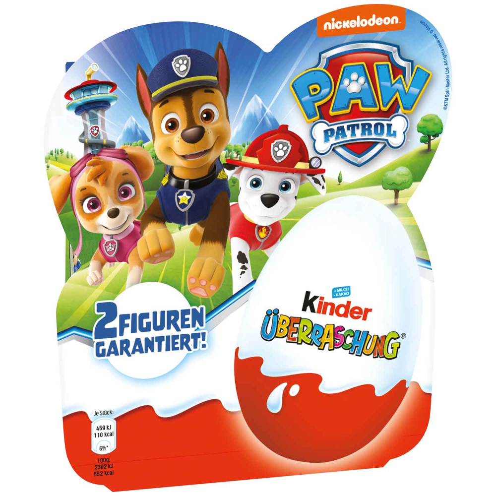 Uovo classico a sorpresa Ferrero per bambini "PAW Patrol" in confezione da 4 pezzi