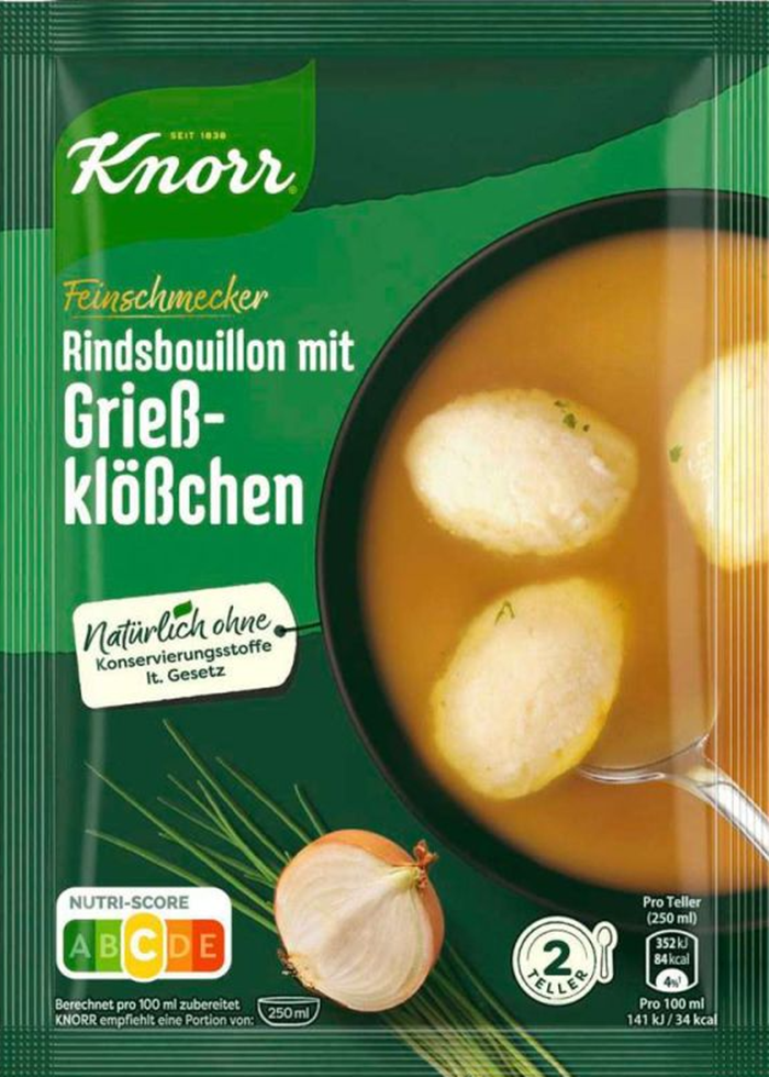 Knorr Feinschmecker Rindsbouillon mit Grießklößchen