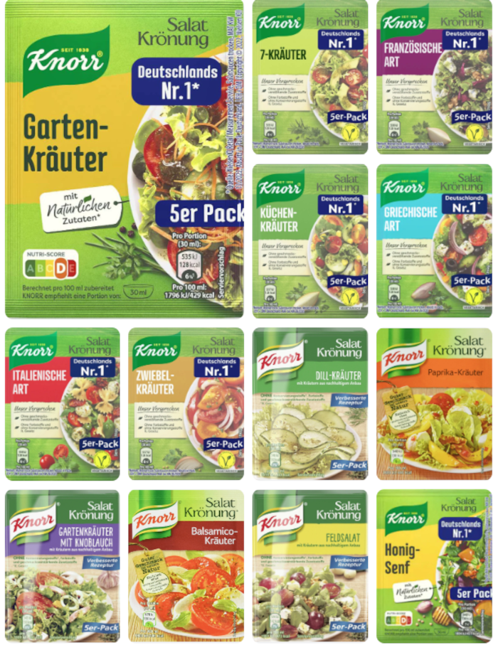 Knorr Salatkrönung Bundle alle 14 smagsvarianter i én pakke