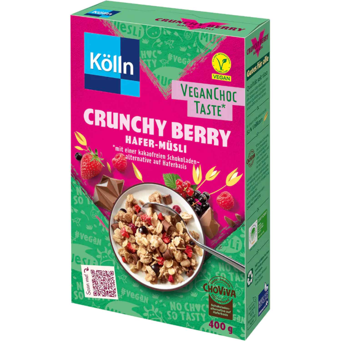 Kölln Crunchy Berry Vegan Choc Taste Hafer-Müsli 400g / 14.1oz