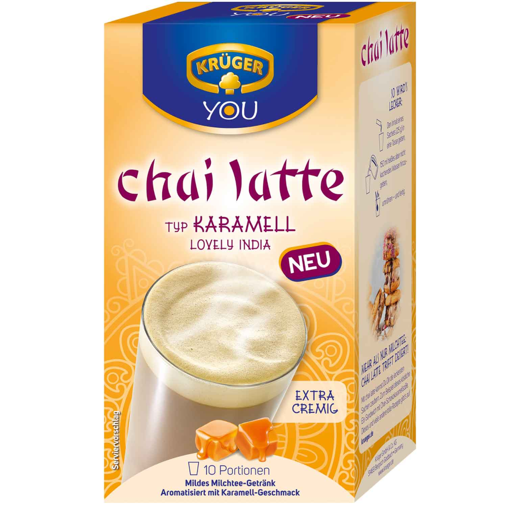 Kruger Chai Latte Bebida de té con leche instantánea tipo caramelo 250g