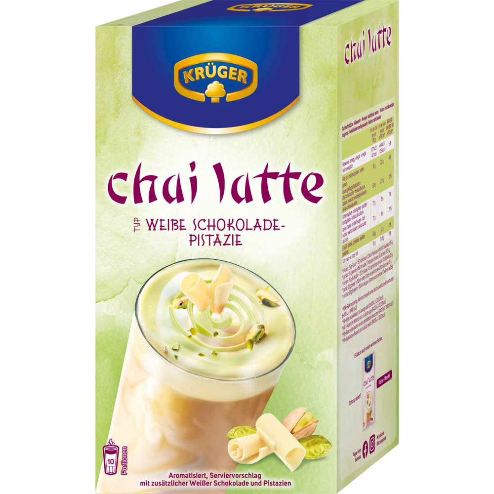 Krüger Chai Latte Instant Milk Tea Drink Type White Chocolate Pistachio 250g