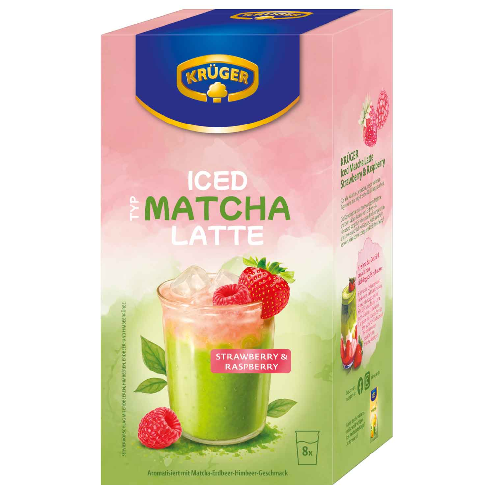 KRÜGER Iced Type Matcha Latte Strawberry & Raspberry 8-pack