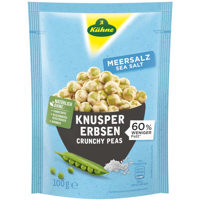 Kühne Knusper Erbsen Meersalz vegan 100g / 3.52oz