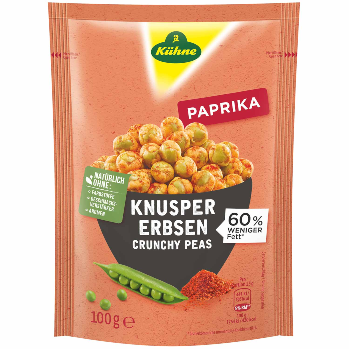 Kühne Knusper Erbsen Paprika vegan 100g / 3.52oz