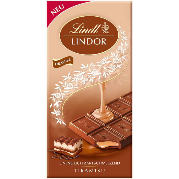 Lindt Lindor Tiramisu Milk Chocolate Bar 100g / 3.52oz