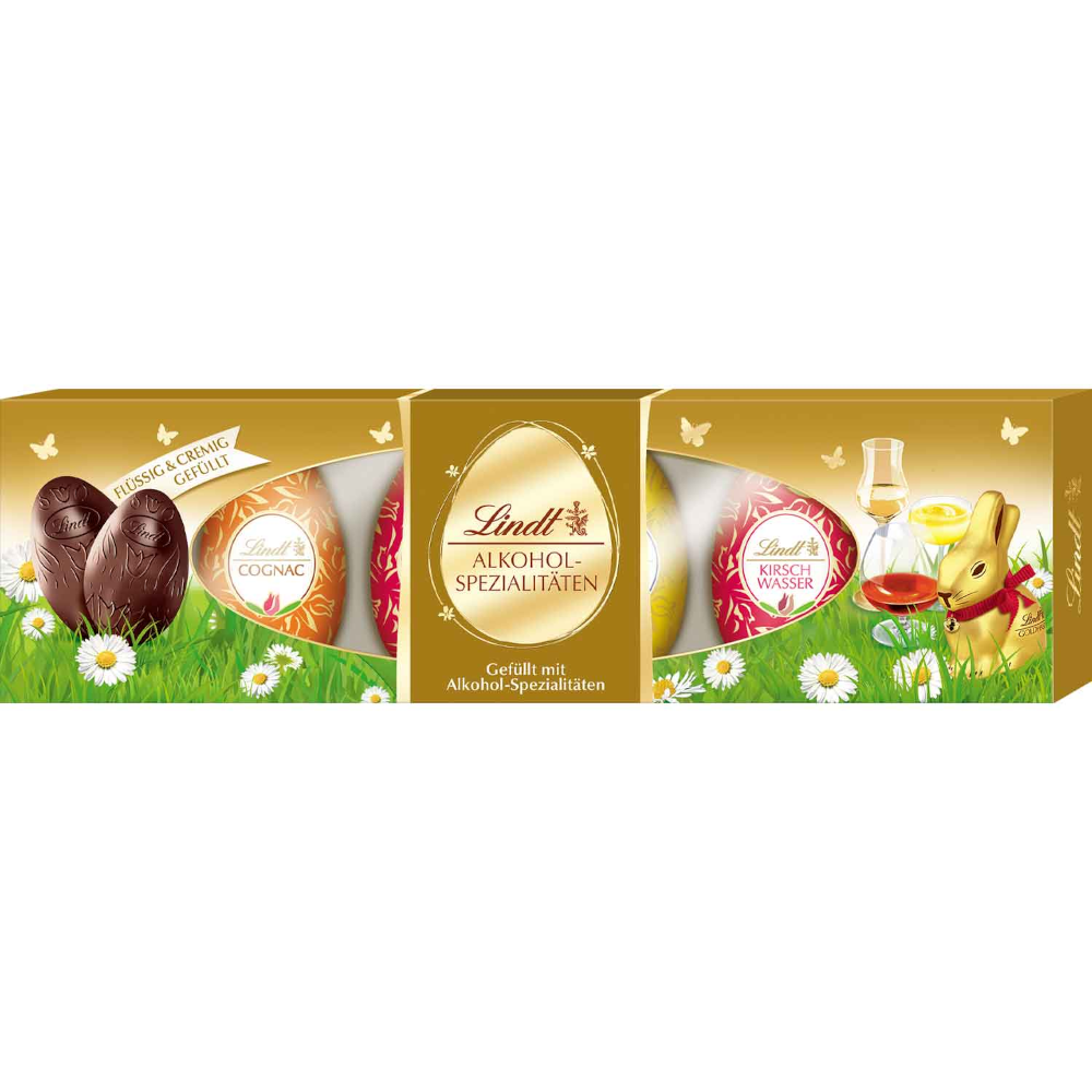 Oeufs en chocolat Lindt spécialités alcoolisées 108g / 3.8oz