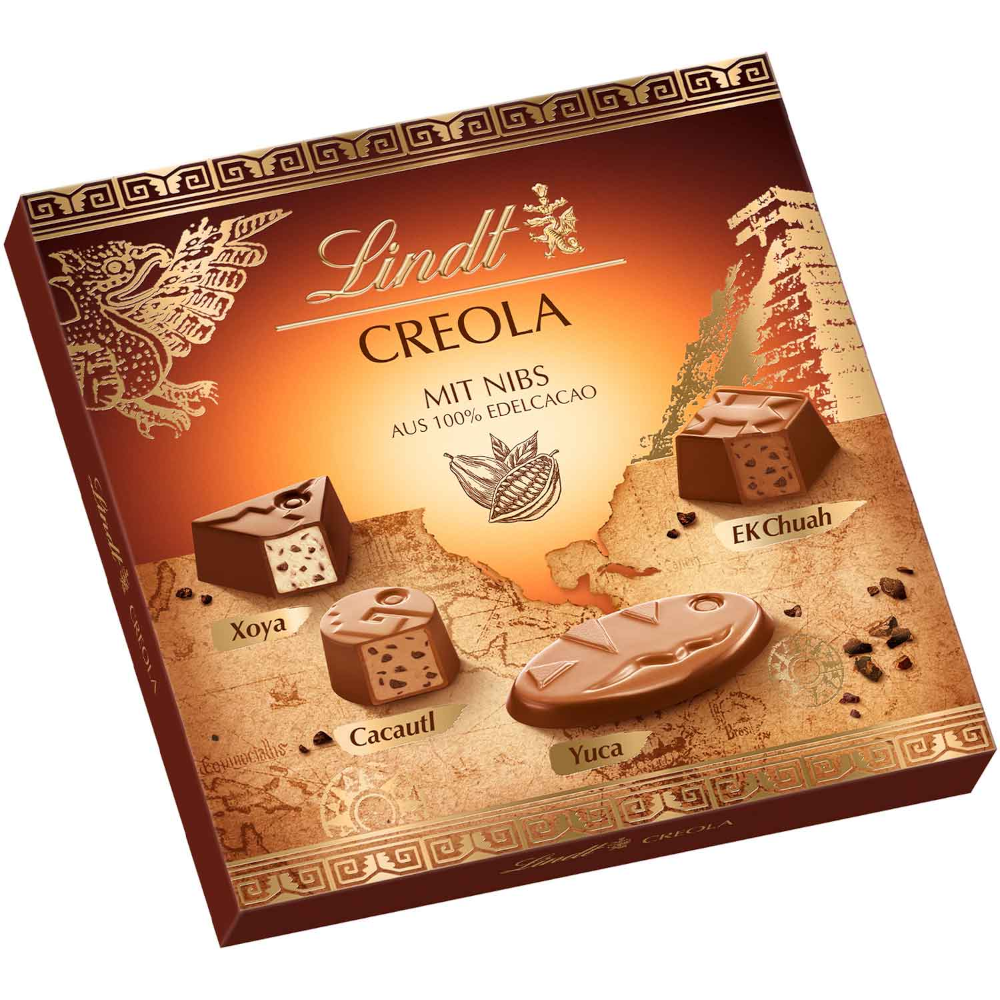 Bombones Lindt Creola con NIBS elaborados con 100% cacao fino 100g / 3.52oz