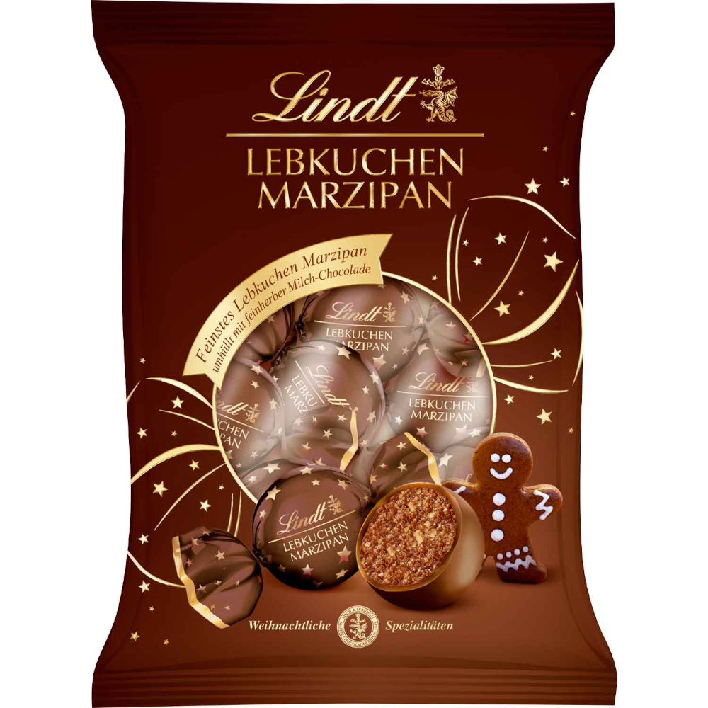 Lindt Gingerbread Marzipan Balls Milk Chocolate 100g / 3.52oz