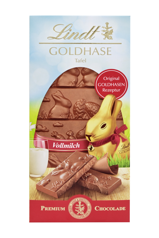 Lindt Gold Bunny Bar Whole Milk Chocolate Easter 120g / 4.23oz