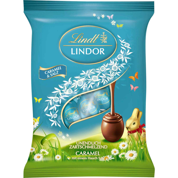 Huevos de Pascua de chocolate con sal y caramelo Lindt Lindor 90 g/3,19 oz