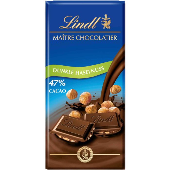 Lindt Maître Chocolatier Dunkle Haselnuss Tafel 100g / 3.52oz
