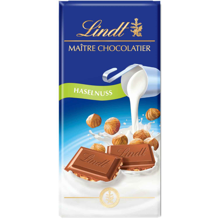 Lindt Maître Chocolatier Haselnuss Vollmilch Tafel 100g / 3.52oz