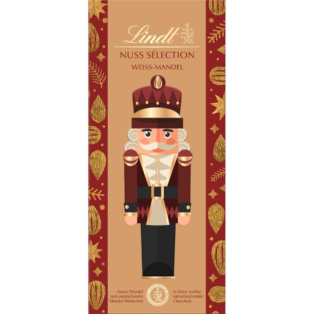 Lindt Nuss Sélection Barra de chocolate blanco y almendras 150 g / 5,29 oz