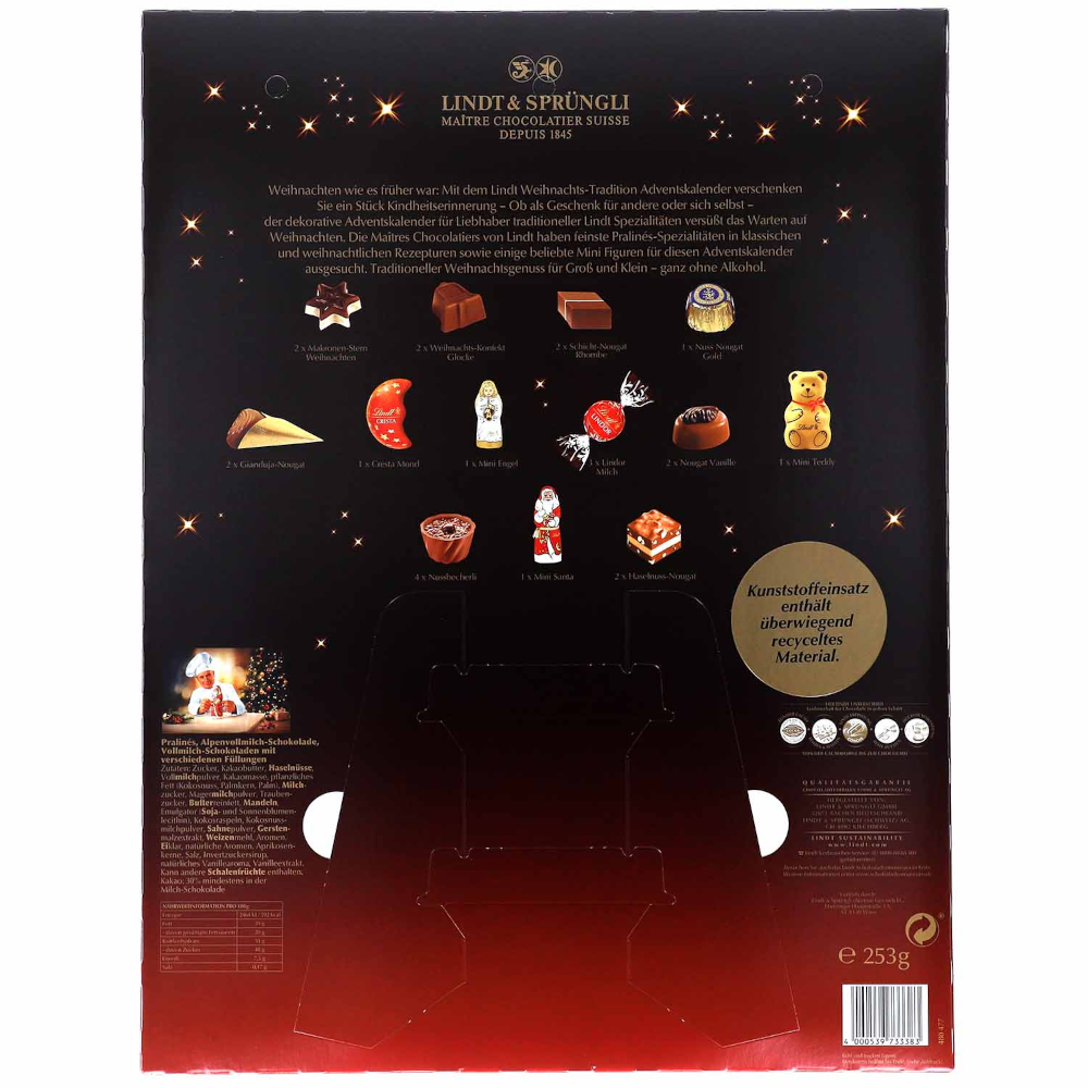 Lindt Weihnachts-Tradition Adventskalender 253g / 8.92oz