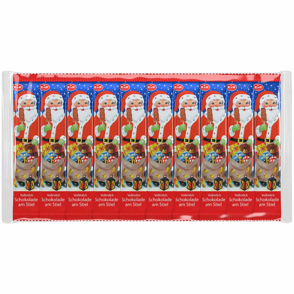 Lolly Choc Company Chocolate Santas num pau 10 peças 150g / 5.29 oz