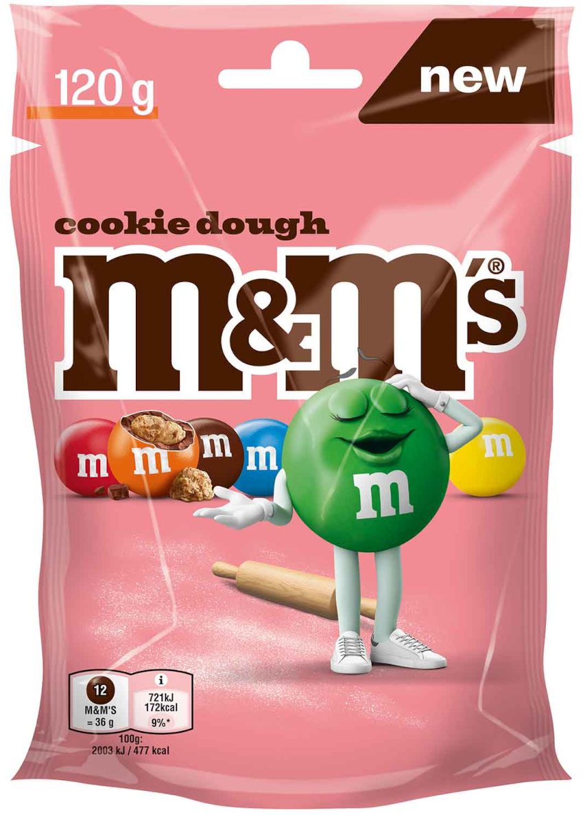 M&M'S Cookie Dough, Dragierte Schokolinsen mit Keksteig-Geschmack 120g / 4.23oz
