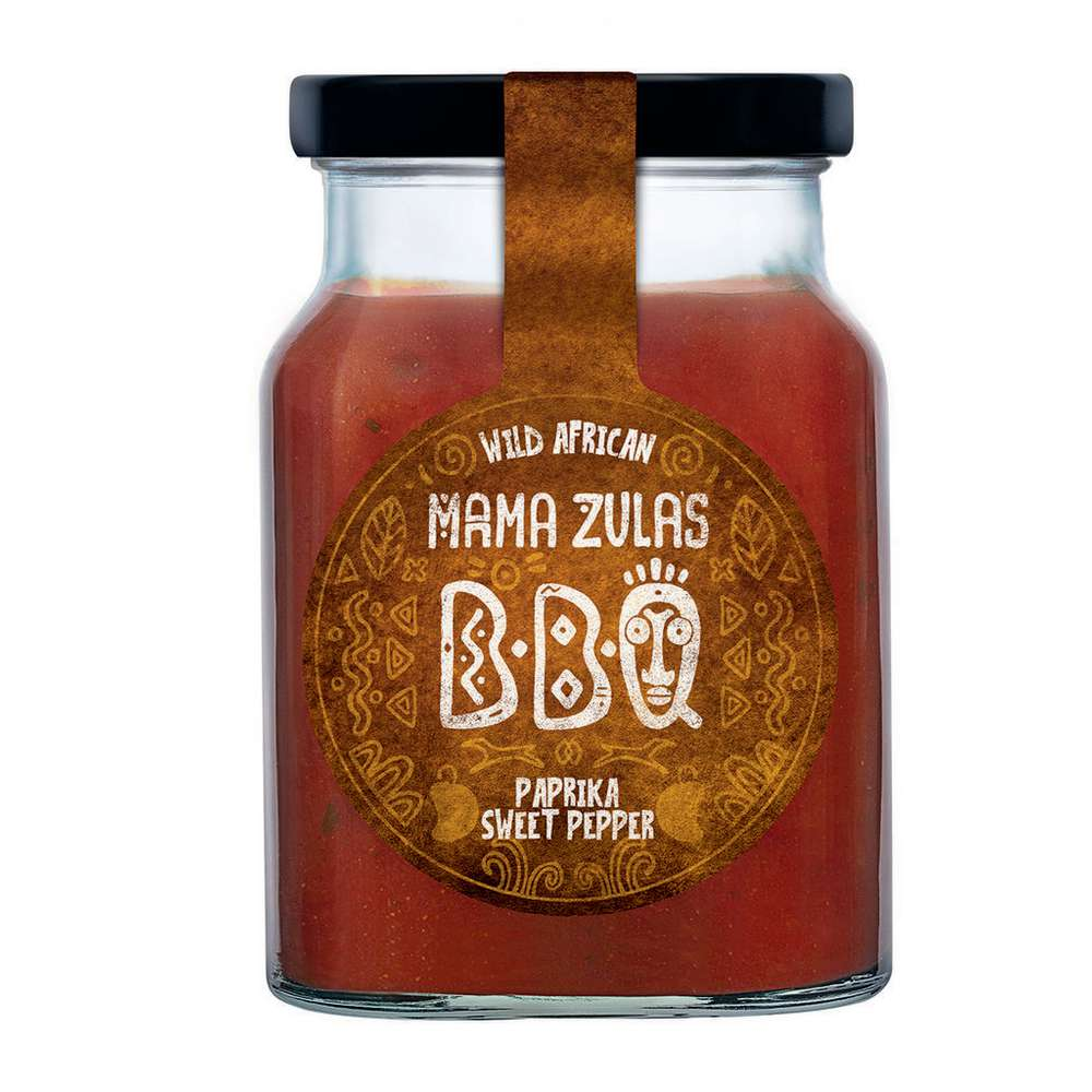 Mama Zulas Sauce BBQ au paprika sauvage africain et au poivre doux 320ml / 10.82 fl.oz.