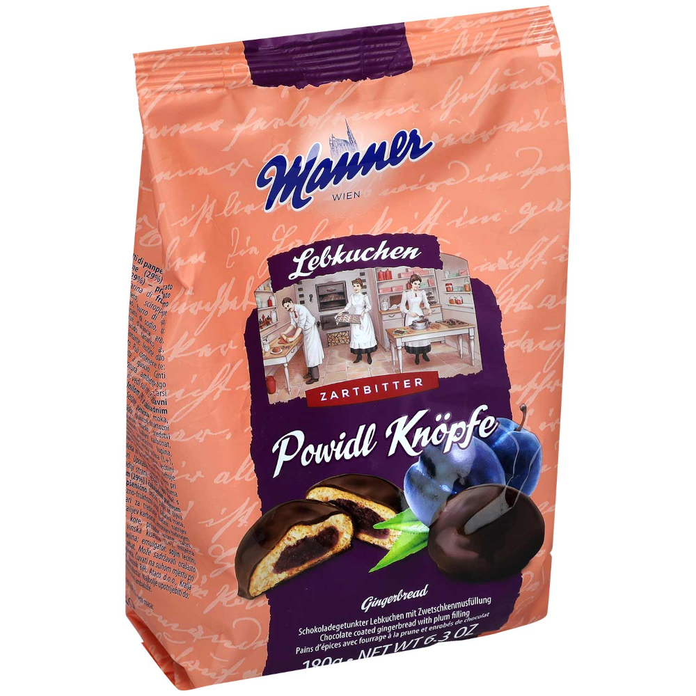 Manner Powidl Knöpfe Lebkuchen mit Zwetschgenmusfüllung 180g / 6.3oz